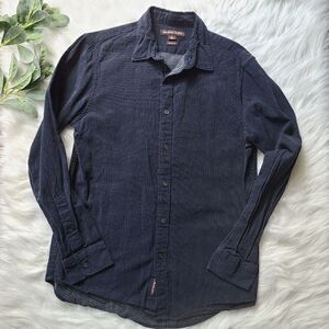 MICHAEL KORS Classic Fit Navy Polka-dot Dress Shirt Medium